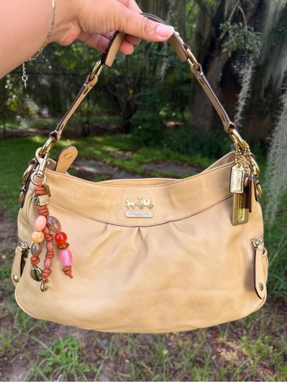 Coach Madison pleated Soho tan shoulder bag #13250